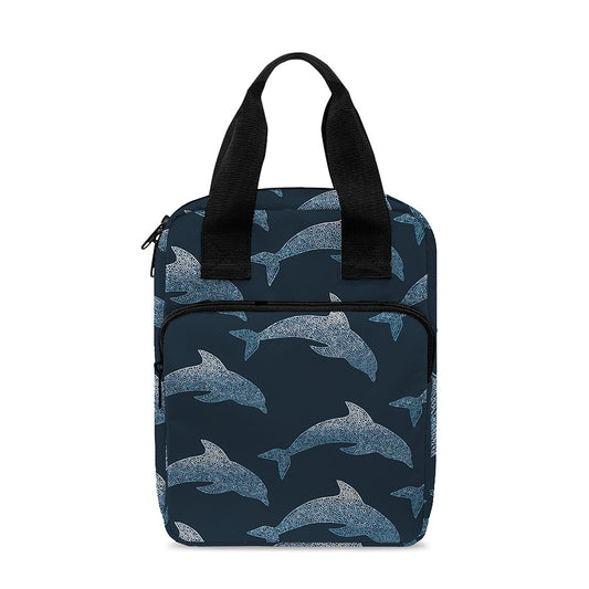 Dolphin Dot Pattern Print Bible Tote Bag