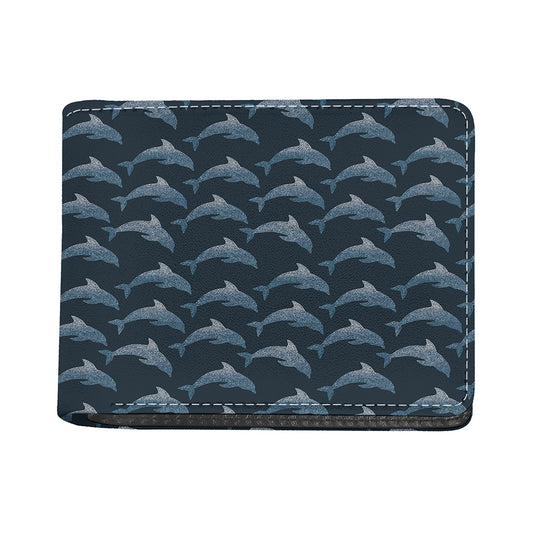 Dolphin Dot Pattern Print Bifold Wallet
