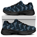 Dolphin Dot Pattern Print Black Chunky Shoes