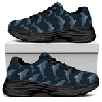 Dolphin Dot Pattern Print Black Chunky Shoes