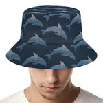 Dolphin Dot Pattern Print Bucket Hat