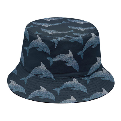 Dolphin Dot Pattern Print Bucket Hat