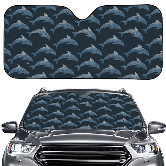 Dolphin Dot Pattern Print Car Windshield Sun Shade