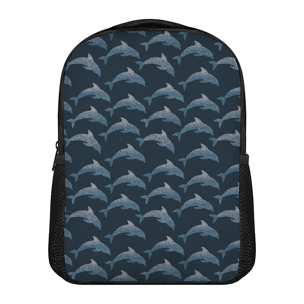 Dolphin Dot Pattern Print Casual Backpack