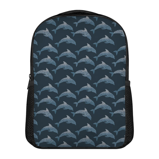 Dolphin Dot Pattern Print Casual Backpack