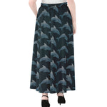Dolphin Dot Pattern Print Chiffon Maxi Skirt
