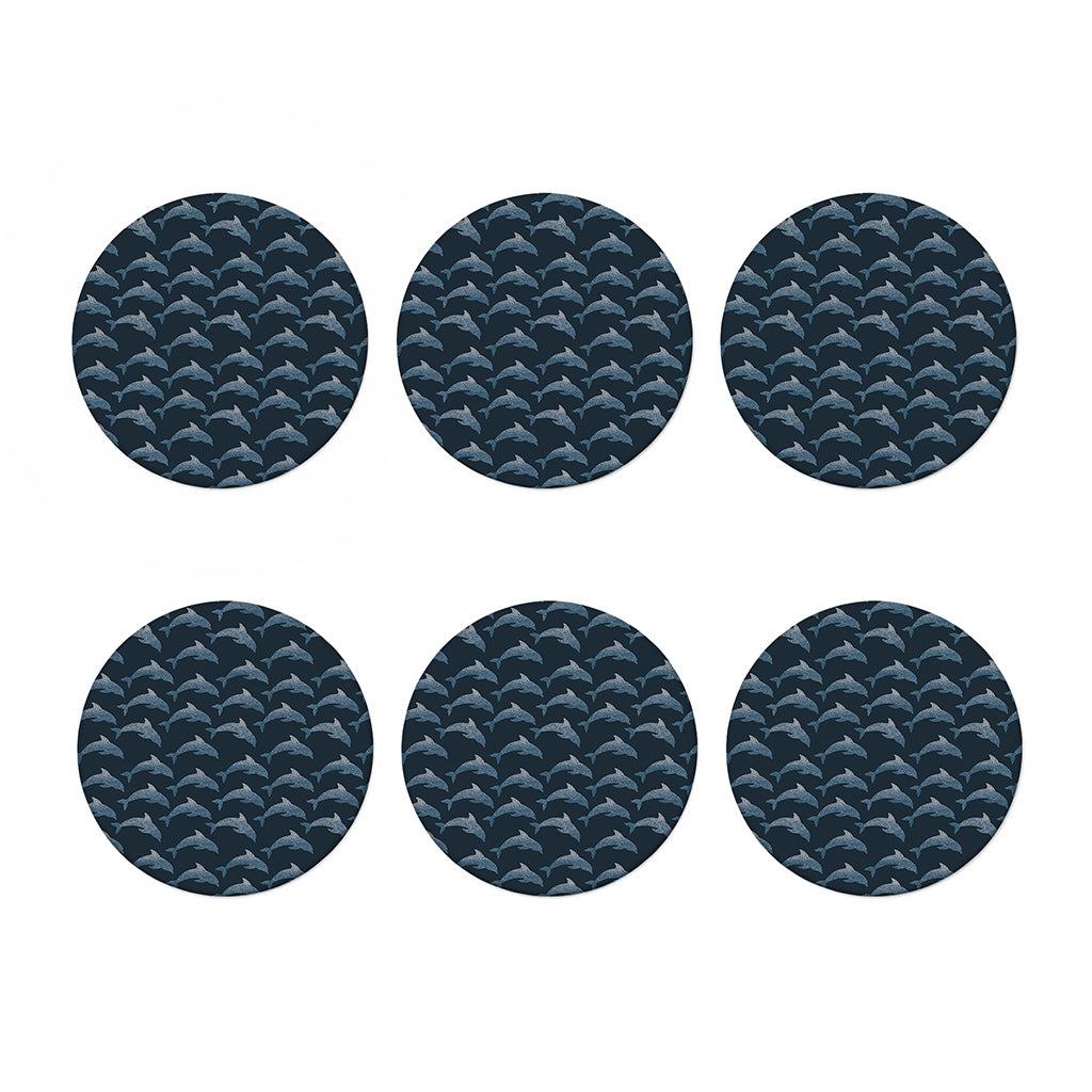 Dolphin Dot Pattern Print Coaster Set