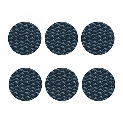 Dolphin Dot Pattern Print Coaster Set