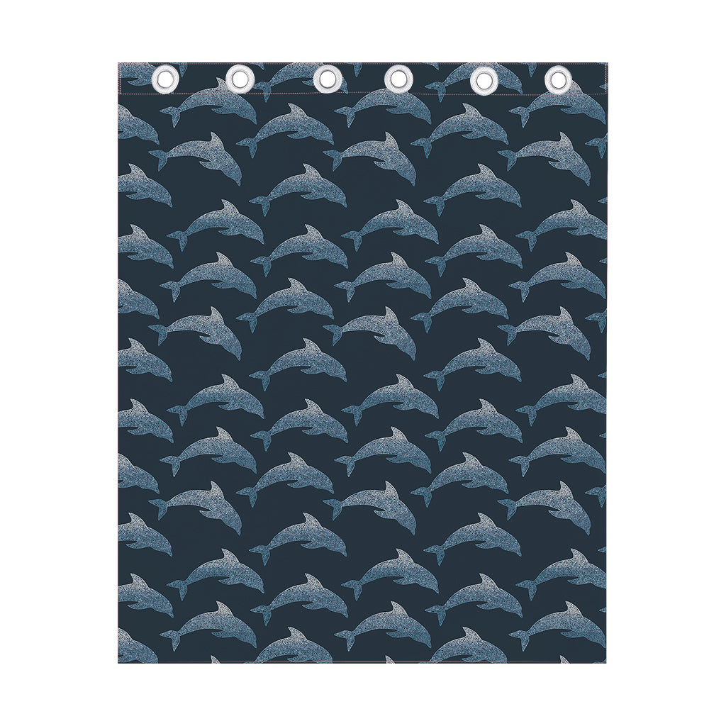 Dolphin Dot Pattern Print Curtain
