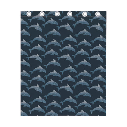 Dolphin Dot Pattern Print Curtain