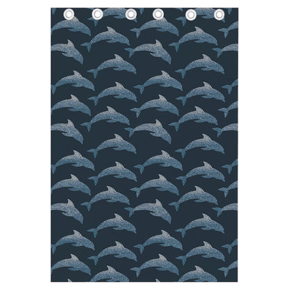 Dolphin Dot Pattern Print Curtain