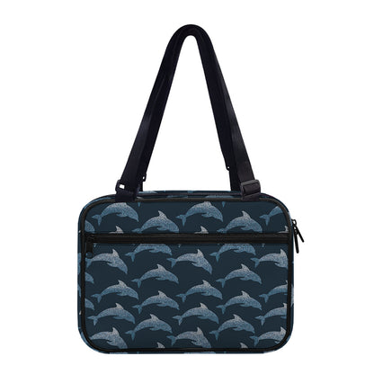 Dolphin Dot Pattern Print Double Strap Bible Bag