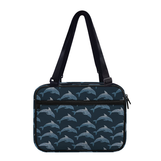 Dolphin Dot Pattern Print Double Strap Bible Bag