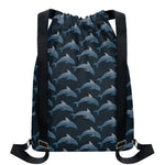 Dolphin Dot Pattern Print Drawstring Backpack