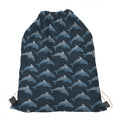 Dolphin Dot Pattern Print Drawstring Bag