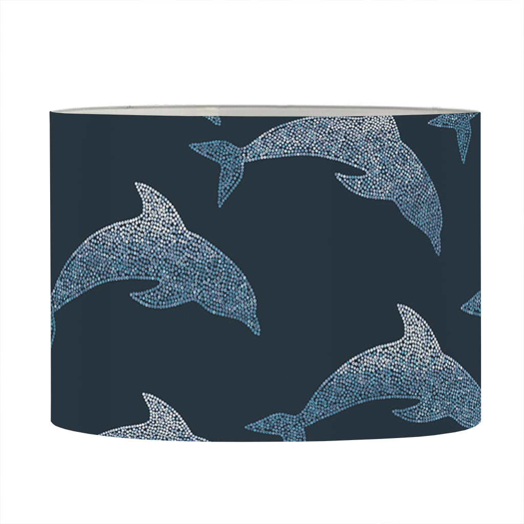 Dolphin Dot Pattern Print Drum Lamp Shade