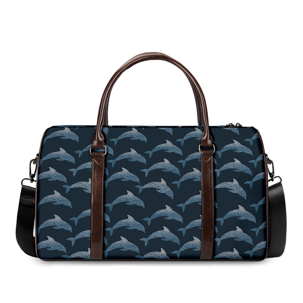 Dolphin Dot Pattern Print Duffle Bag