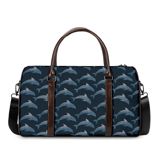 Dolphin Dot Pattern Print Duffle Bag