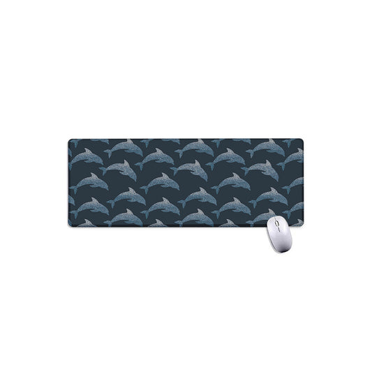 Dolphin Dot Pattern Print Extended Mouse Pad