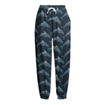 Dolphin Dot Pattern Print Fleece Lined Knit Pants