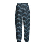 Dolphin Dot Pattern Print Fleece Lined Knit Pants