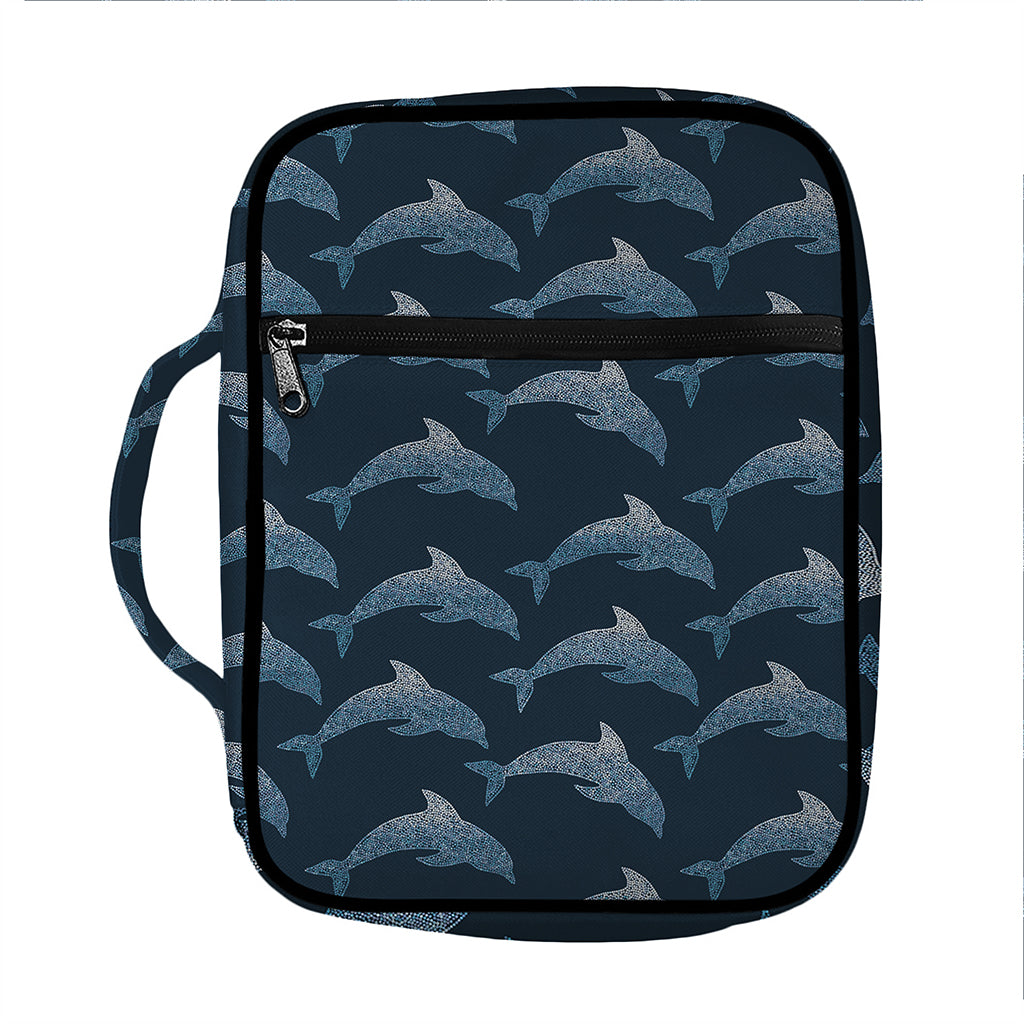 Dolphin Dot Pattern Print Front Pocket Bible Bag