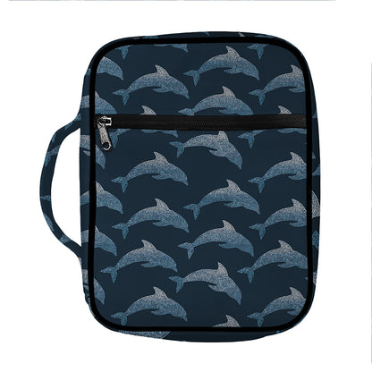 Dolphin Dot Pattern Print Front Pocket Bible Bag