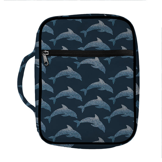Dolphin Dot Pattern Print Front Pocket Bible Bag