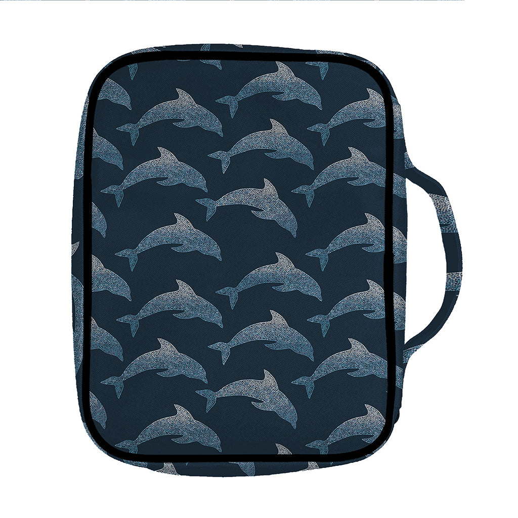 Dolphin Dot Pattern Print Front Pocket Bible Bag