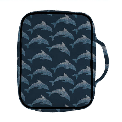 Dolphin Dot Pattern Print Front Pocket Bible Bag