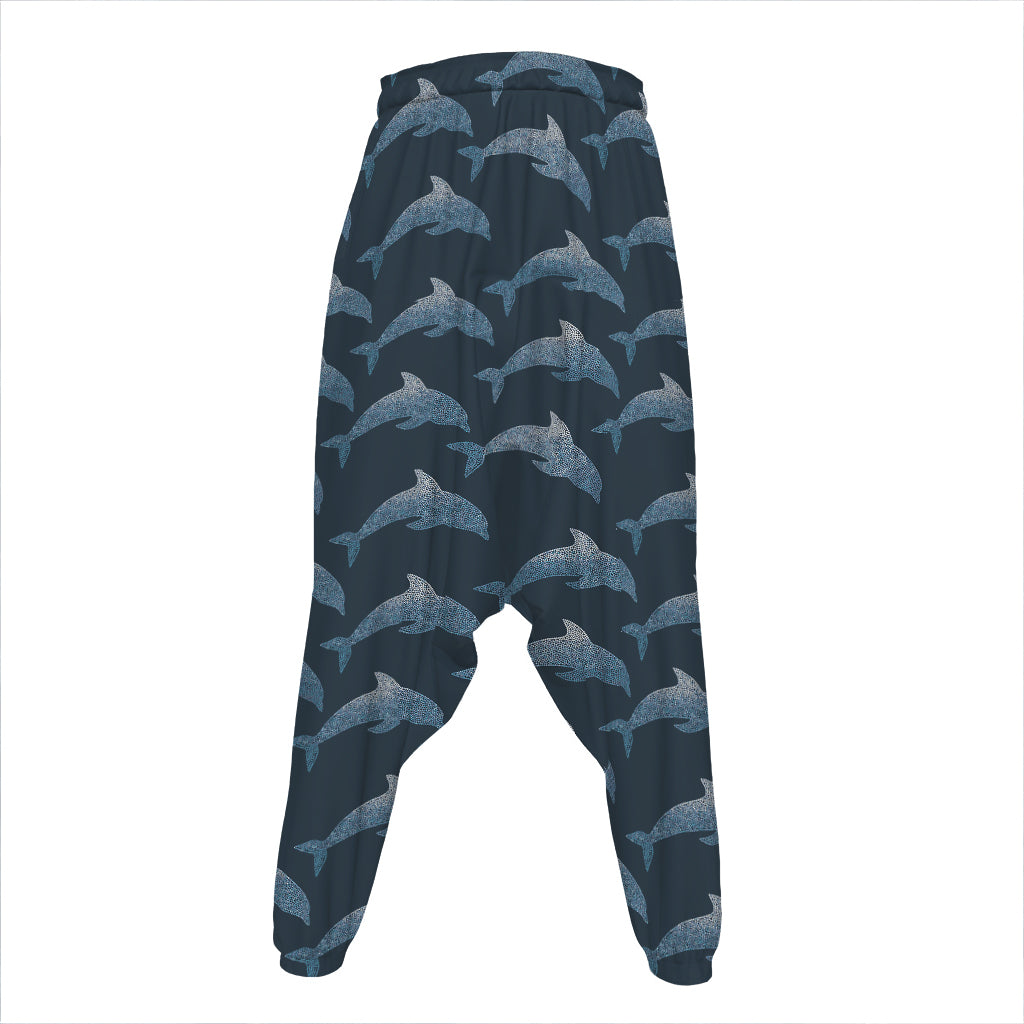 Dolphin Dot Pattern Print Hammer Pants