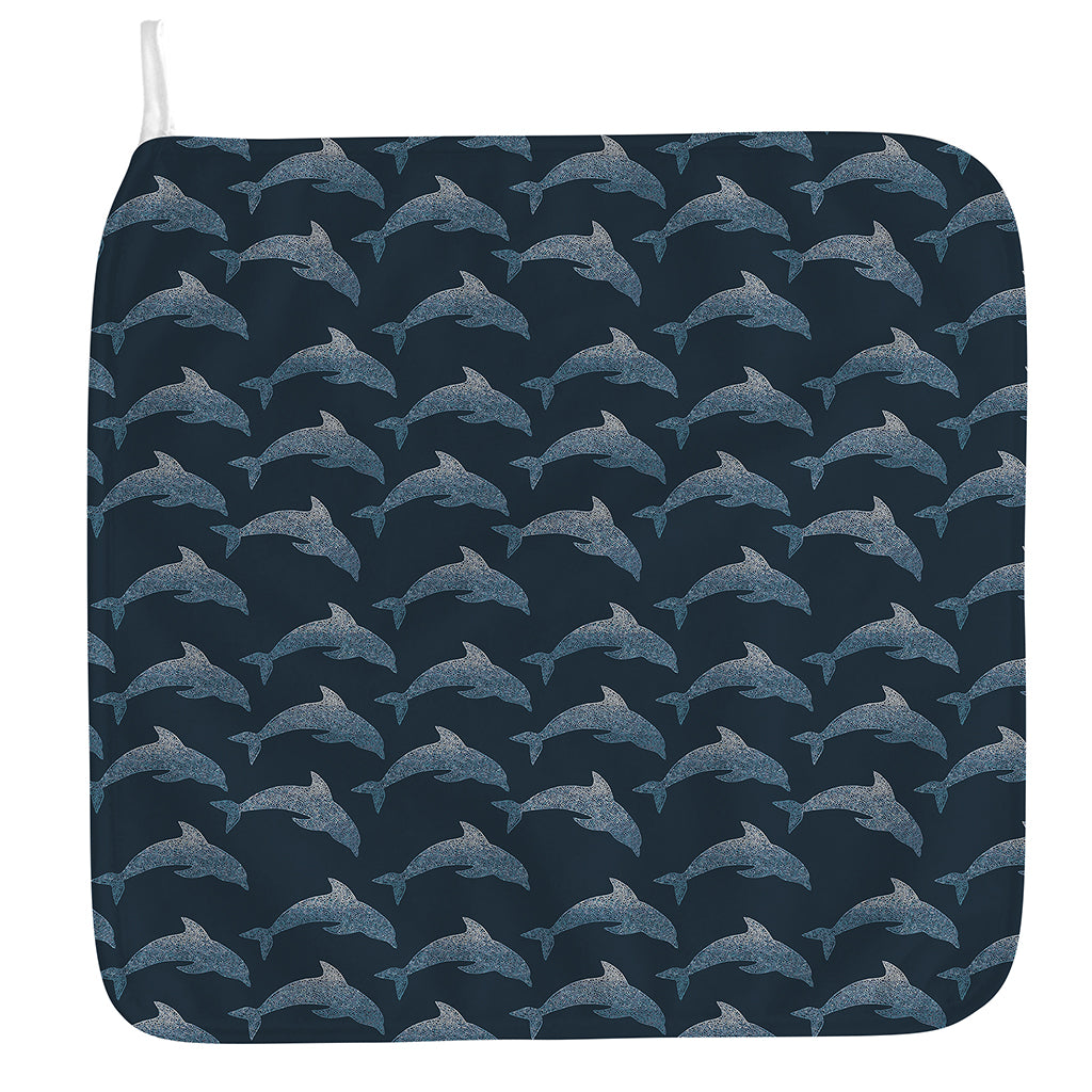 Dolphin Dot Pattern Print Hand Towel