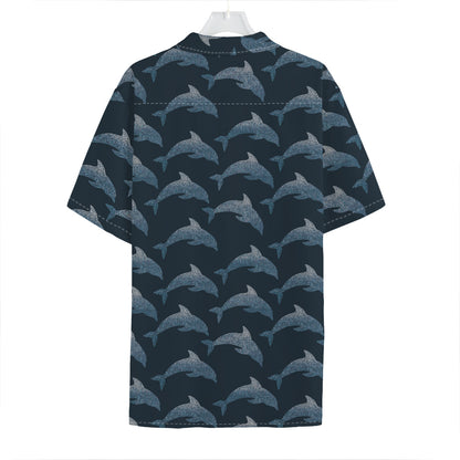 Dolphin Dot Pattern Print Hawaiian Shirt