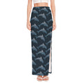 Dolphin Dot Pattern Print High Slit Maxi Skirt
