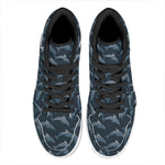 Dolphin Dot Pattern Print High Top Leather Sneakers