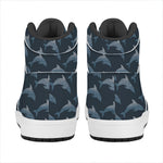 Dolphin Dot Pattern Print High Top Leather Sneakers