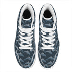 Dolphin Dot Pattern Print High Top Leather Sneakers