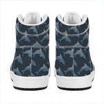 Dolphin Dot Pattern Print High Top Leather Sneakers