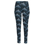Dolphin Dot Pattern Print High-Waisted Pocket Leggings