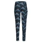 Dolphin Dot Pattern Print High-Waisted Pocket Leggings