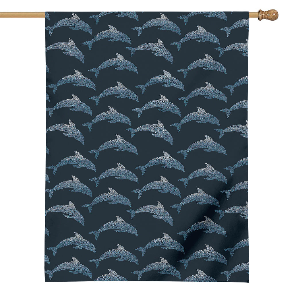 Dolphin Dot Pattern Print House Flag