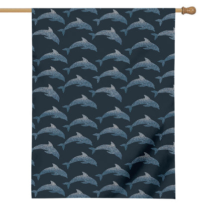 Dolphin Dot Pattern Print House Flag