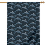 Dolphin Dot Pattern Print House Flag