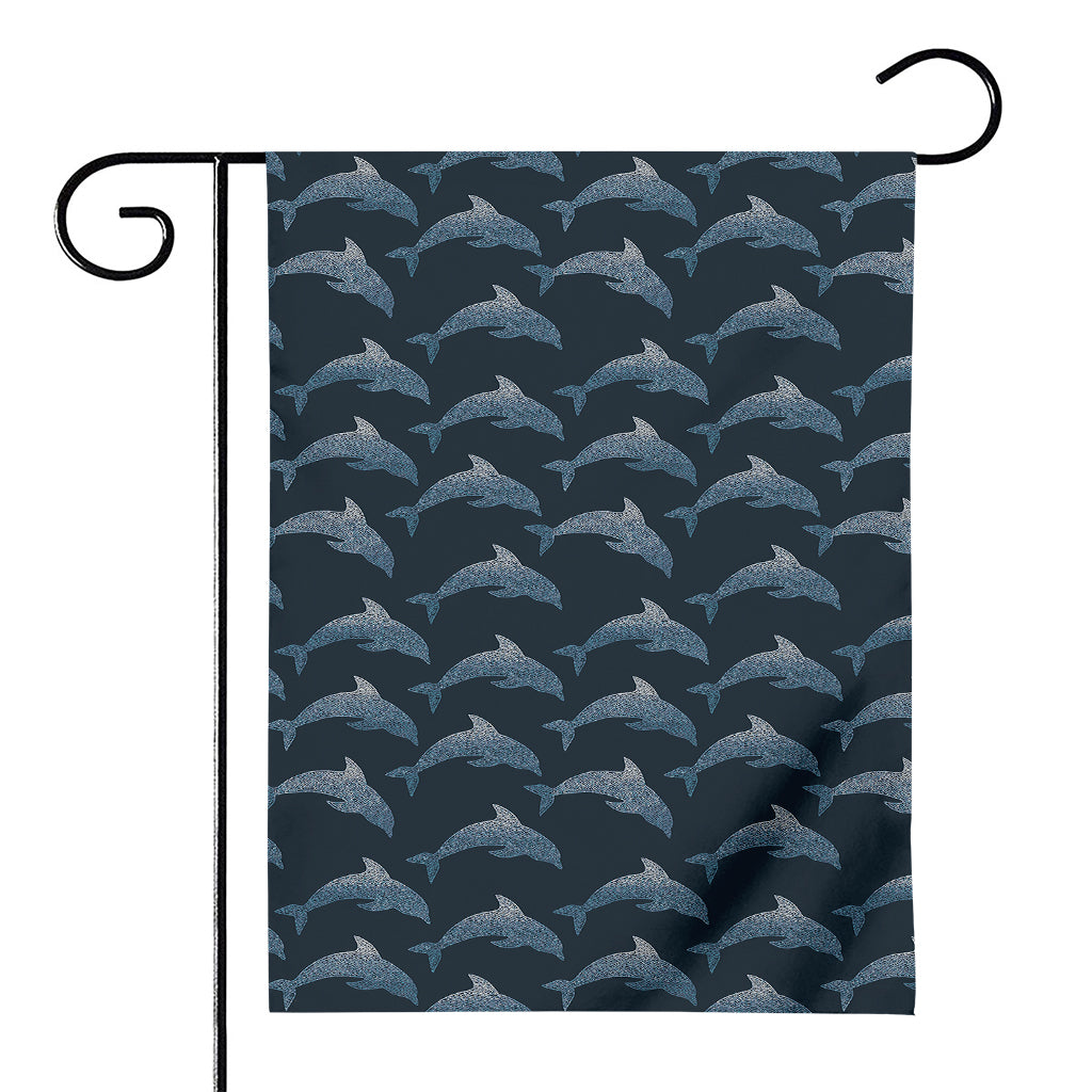 Dolphin Dot Pattern Print House Flag