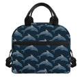 Dolphin Dot Pattern Print Insulated Lunch Bag