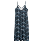 Dolphin Dot Pattern Print Jersey Midi Cami Dress