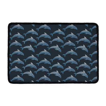 Dolphin Dot Pattern Print Kitchen Mat