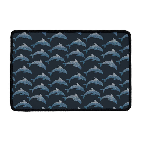 Dolphin Dot Pattern Print Kitchen Mat