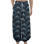 Dolphin Dot Pattern Print Lantern Pants