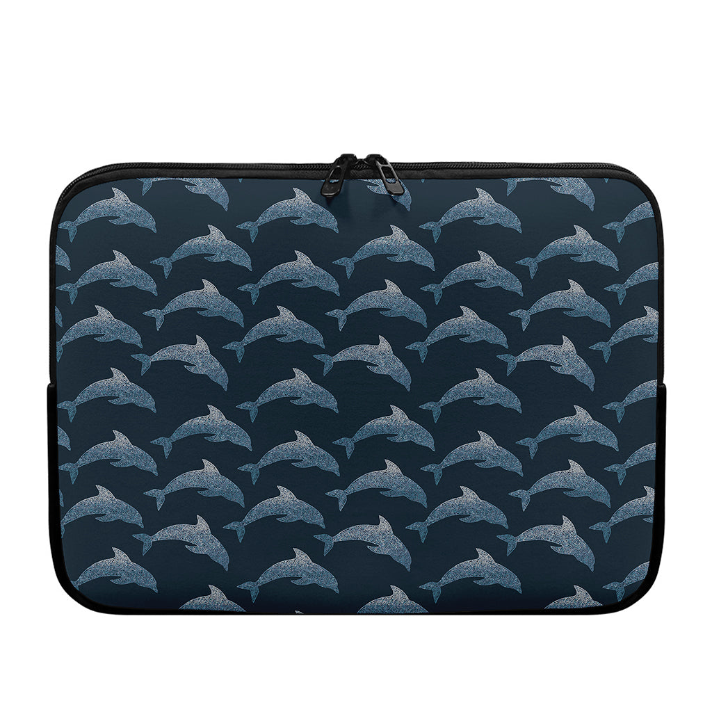 Dolphin Dot Pattern Print Laptop Sleeve